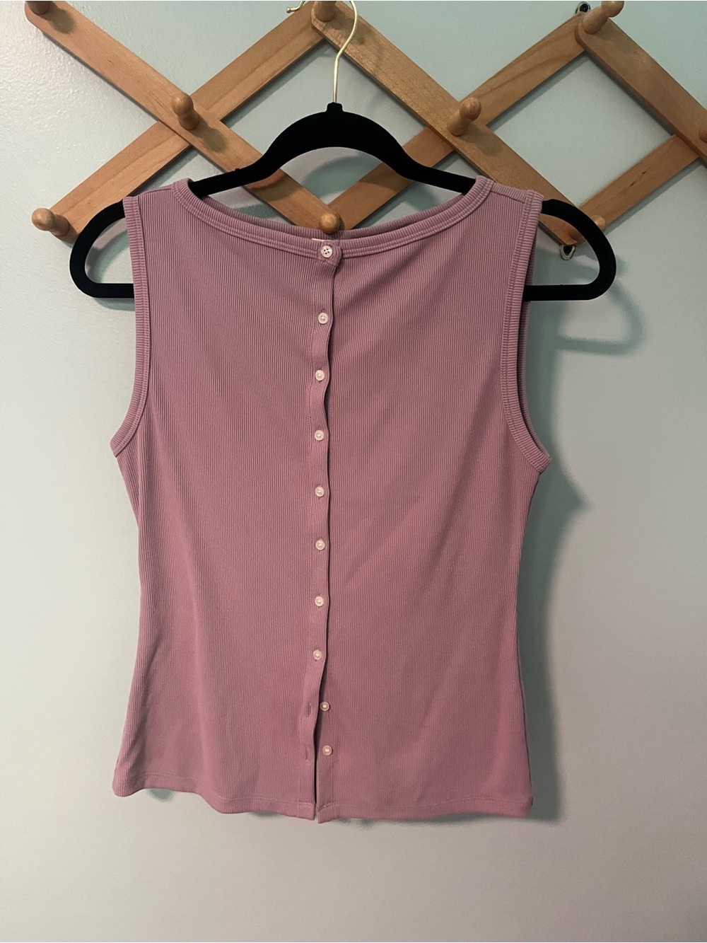 Abercrombie & Fitch Lilac Ribbed Button-Front Tank